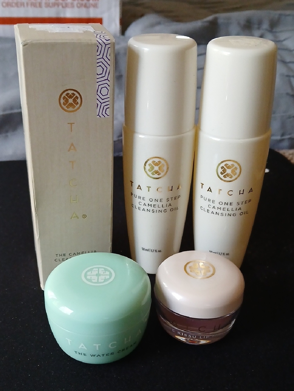 Tatcha Skincare Travel Size Set - Cleansing Oil, Water Cream, Lip Mask New